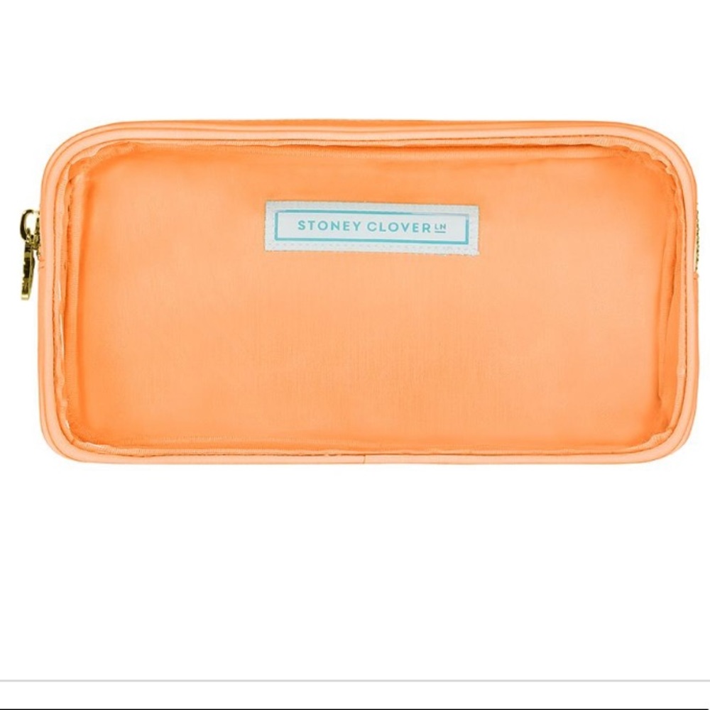 Stoney Clover Lane Clear front peach pouch NWT